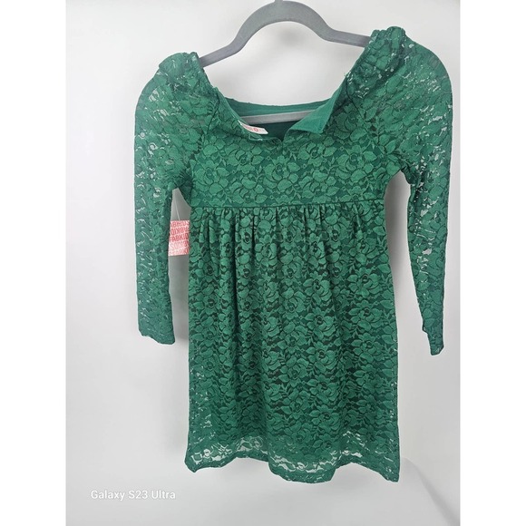 Girls, sz8, NWT Fabkids, green lace dress. - Picture 3 of 5